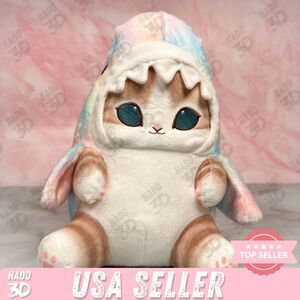 Mofusand Pastel Shark Cat BIG Plush Marble  Rainbow Meow Japan Exclusive New